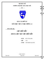 Tiểu luận môn Vật lý đại cương A1: Lực hấp dẫn định luật vạn vật hấp dẫn