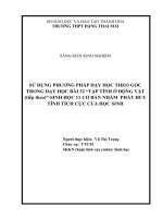 Sử dụng phương pháp dạy học theo góc trong dạy học bài 32 tập tính ở động vật (tiếp theo)   sinh học 11  cơ bản nhằm phát huy tính tích cực cho HS THPT 