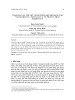 Tổng quan lý thuyết về hệ thống đổi mới sáng tạo ngành dịch vụ: Một số lưu ý về phương pháp nghiên cứu