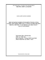 Một số kinh nghiệm tích hợp sử dụng năng lượng tiết kiệm, hiệu quả và bảo vệ môi trường trong chương  các định luật bảo toàn vật lý 10 chương trình cơ bản 