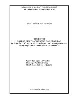 Một số giải pháp để nâng cao công tác quản lý cơ sở vật chất ở trường THPT đặng thai mai, huyện quảng xương tỉnh thanh hóa 