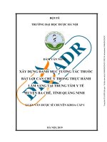 Xây dựng danh mục tương tác thuốc bất lợi cần chú ý trong thực hành lâm sàng tại trung tâm y tế huyện ba chẽ, tỉnh quảng ninh 