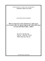 Rèn luyện kỹ năng đánh giá, xếp loại của giáo viên từ hoạt động dự giờ tiết dạy luyện đề phần đọc  hiểu 