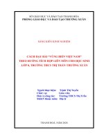 Cách dạy bàivùng biển việt nam, theo hướng tích hợp liên môn cho học sinh lớp 8, trường THCS thị trấn, thường xuân  