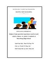 Some practical experiences used to taech relative claused to grade 11th students at ham rong high school 