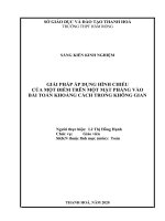 Giải pháp áp dụng hình chiếu của một điểm trên một mặt phẳng vào bài toán khoảng cách trong không gian 