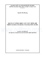 Quản lý tổng hợp lưu vực sông bé trên cơ sở cân bằng tài nguyên nước  