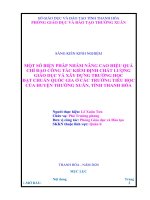 Một số biện pháp nhằm nâng cao hiệu quả chỉ đạo công tác kiểm định chất lượng giáo dục và xây dựng trường học đạt chuẩn quốc gia ở các trường tiểu học của huyện thường xuân, tỉnh thanh hóa 