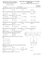 Đề thi thử tốt nghiệp THPT 2020 môn toán lần 1 trường thanh chương 1 nghệ an 