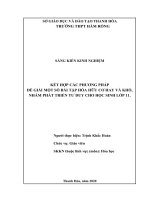 Kết hợp các phương pháp để giải một số bài tập hóa hữu cơ hay và khó nhằm phát triển tư duy cho học sinh lớp 11 trường THPT hàm rồng 