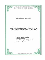 Some methods of doing communicative situation exercise in the GCSE exam 