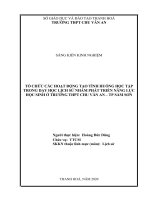 Tổ chức các hoạt động tạo tình huống học tập trong dạy học lịch sử nhằm phát triển năng lực học sinh ở trường THPT chu văn an   tp sầm sơn 