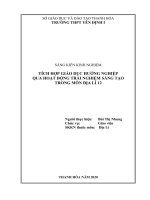 Tích hợp giáo dục hướng nghiệp qua hoạt động trải nghiệm sáng tạo trong môn địa lí cho học sinh lớp 12 