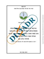 Phân tích tình hình sử dụng kháng sinh điều trị viêm phổi mắc phải cộng đồng cho trẻ em tại bệnh viện sản nhi tỉnh quảng ninh 