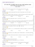 Phát triển đề minh họa tốt nghiệp THPT 2020 môn toán lần 2 