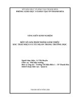 Một số giải pháp nhằm giảm thiểu rác thải nhựa và túi nilon trong trường học 
