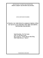 Sử dụng các tiện ích của google trong công tác quản lí tại trường tiểu học hàm rồng thành phố thanh hóa  