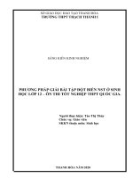 Phương pháp giải bài tập đột biến NST ở sinh học 12 và ôn thi tốt nghiệp THPT quốc gia 