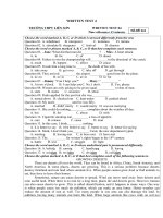 Written test 4 Tiếng Anh 12 (Mã đề 461)