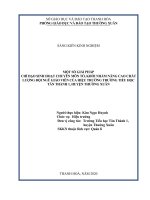 Một số giải pháp chỉ đạo sinh hoạt chuyên môn tổ, khối nhằm nâng cao chất lượng đội ngũ giáo viên của hiệu trưởng trường tiểu học tân thành 1, thường xuân  