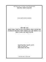 KHẮC PHỤC NHỮNG SAI lầm TRONG THỰC HÀNH THÍ NGHIỆM ở TRƯỜNG THPT THÔNG QUA hệ THỐNG câu hỏi và bài tập THỰC HÀNH 