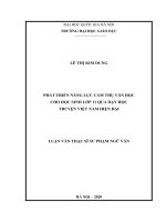 Phát Triển Năng Lực Cảm Thụ Văn Học Cho Học Sinh Lớp 11 Qua Dạy Học Truyện Việt Nam Hiện Đại