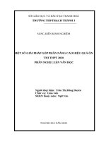 Một số giải pháp góp phần nâng cao hiệu quả ôn thi THPT 2020 phần nghị luận văn học 