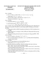Đề thi tuyển sinh lớp 10 trường THPT Chuyên môn Toán năm học 2020-2021