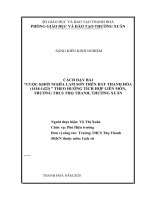 Cách dạy bài cuộc khởi nghĩa lam sơn trên đất thanh hóa (1418 1423)  theo hướng tích hợp liên môn, trường THCS thọ thanh, thường xuân 