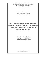 Một số phương pháp sử dụng ô chữ và lật mảnh ghép trong dạy học tích cực theo định hướng phát triển năng lực học sinh ở trường THPT nga sơn 