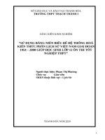 Sử dụng bảng niên biểu để hệ thống hóa kiến thức phần lịch sử việt nam giai đoạn 1954   2000 giúp học sinh lớp 12 ôn thi tốt nghiệp trung học phổ thông 