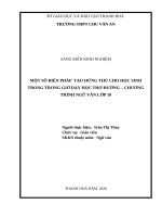 Một số biện pháp tạo hứng thú cho học sinh trong giờ dạy học thơ đường   chương trình ngữ văn lớp 10 