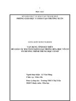 Vận dụng tính bất biến để giải các bài toán kim loại trong hóa học vô cơ ở chương trình trung học cơ sở 