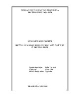 Hướng dẫn hoạt động tự học môn ngữ văn ở trường THPT 