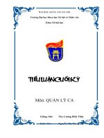 Tiểu luận cuối kỳ môn quản lý ca phân tích mô hình quản lý ca hiện nay đang được sử dụng đối với một nhóm đối tượng yếu thế mà bạn đang quan tâm 