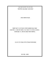 Thiết Kế Và Sử Dụng Thí Nghiệm Dạy Học Chương 1 - Chuyển Hóa Vật Chất Và Năng Lượng - Sinh Học 11