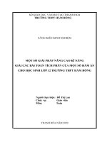 Một số giải pháp nâng cao kĩ năng giải các bài toán tích phân của một số hàm ẩn cho học sinh lớp 12 trường THPT hàm rồng 