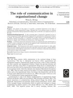 The role of communication in organisational change