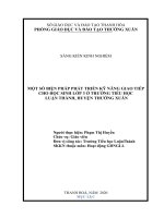 Một số biện pháp phát triển kỹ năng giao tiếp cho học sinh lớp 3 ở trường tiểu học luận thành, huyện thường xuân  
