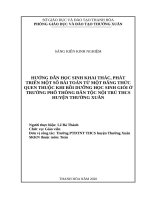 Hướng dẫn học sinh khai thác, phát triển một số bài toán từ một đẳng thức quen thuộc khi bồi dưỡng học sinh giỏi ở trường phổ thông dân tộc nội trú THCS huyện thường xuân 