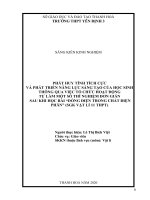 Phát huy tính tích cực và phát triển năng lực sáng tạo của học sinh thông qua việc tổ chức hoạt động tự làm một số thí nghiệm đơn giản sau khi học bài dòng điện trong chất điện phân 