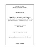 Nghiên cứu đề xuất phương thức vận hành tối ưu cho lưới điện phân phối thành phố đồng hới, tỉnh quảng bình 