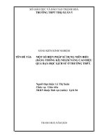 Một số giải pháp sử dụng niên biểu (bảng thống kê ) nhằm nâng cao hiệu quả dạy học lịch sử ở trường trung học phổ thông(THPT)  