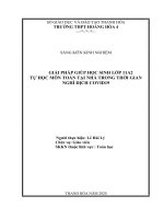 iải pháp giúp học sinh lớp 11A2 tự học môn Toán tại nhà trong thời gian nghỉ dịch covid 19