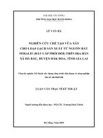 Nghiên cứu chế tạo vữa xây cho loại gạch sản xuất từ nguồn đất feralit (đất cấp phối đồi) trên địa bàn xã hà bầu huyện đak đoa tỉnh gia lai 