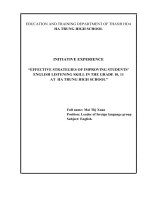 Effective strategies of improving students listening english listening skill in the grade 10 and 11 at ha trung high school 