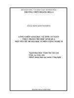 Lồng ghép giáo dục vệ sinh an toàn thực phẩm cho học sinh qua một số chủ đề bài học ở môn công nghệ 10 