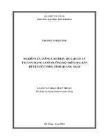 Nghiên cứu nâng cao hiệu quả quản lý tài sản mạng lưới đường bộ trên địa bàn huyện đức phổ, tỉnh quảng ngãi 