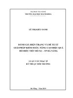 Đánh giá hiện trạng và đề xuất giải pháp kiểm soát, nâng cao hiệu quả hồ điều tiết đò xu   tp đà nẵng 