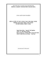Rèn luyện tư duy sáng tạo cho học sinh thông qua dạy học giải toán về bất đẳng thức côsi  
